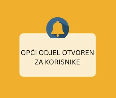 Ulaz Općeg odjela otvoren za korisnike
