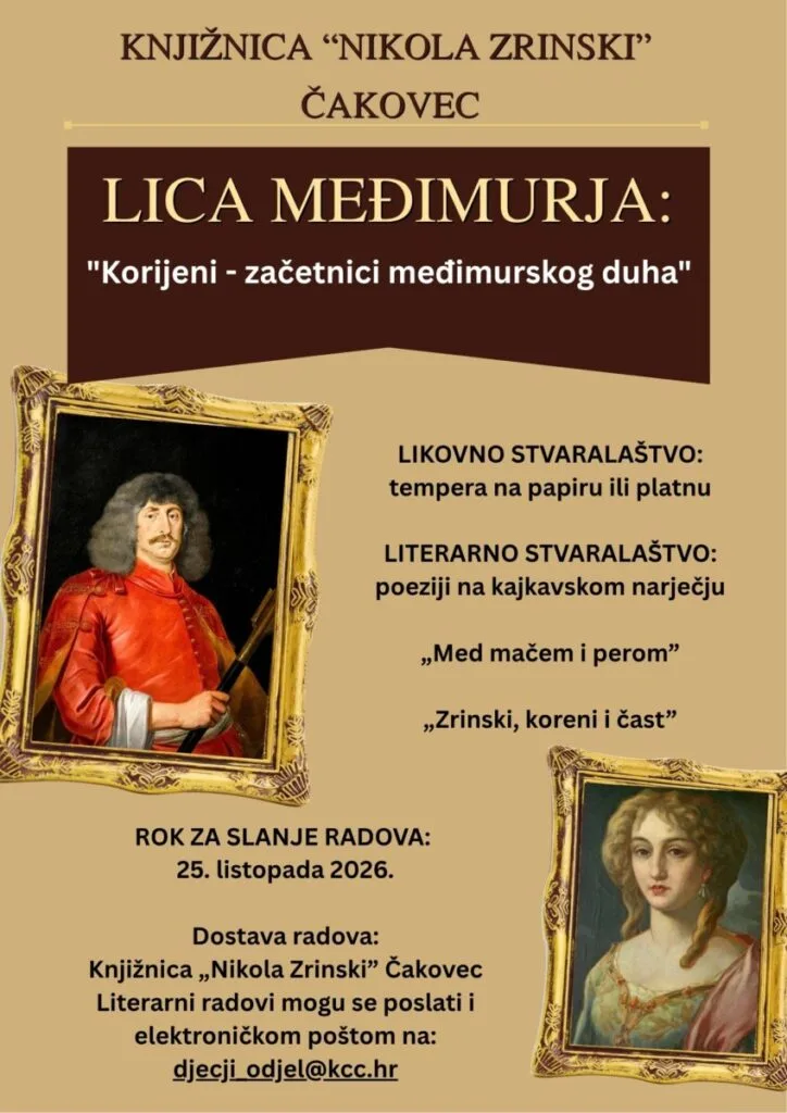 Literarno-likovni natječaj: LICA MEĐIMURJA – kroz priče i slike upoznajmo ljude koji su oblikovali naš zavičaj